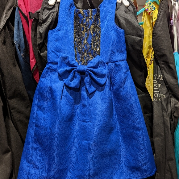 Royal Blue Girl's Formal Dressy Dress by Happy Rose - size 7 - Picture 5 of 6